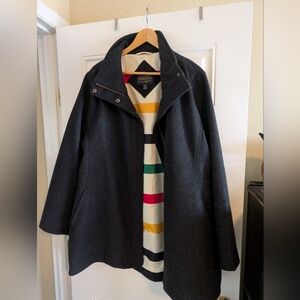 Pendleton Charcol Wool Coat Jacket Size XL